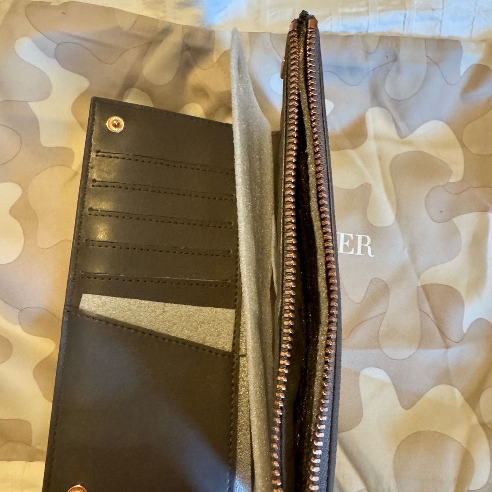 Dagne Dover Slate Gray Clutch with Rose Gold Zipper - Picture 4 of 5